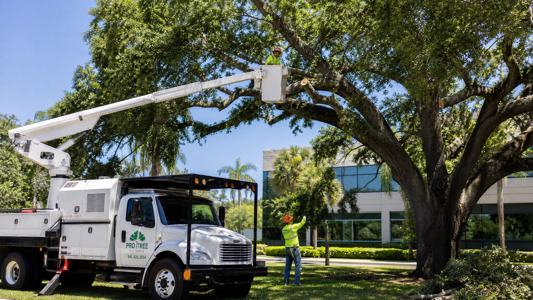 Senior living campus grounds with safe walkways and landscaping in Southwest Florida